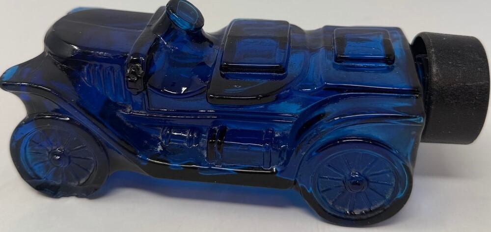 Avon Vintage Cobalt Blue Stanley Steamer Empty After Shave Canister Car